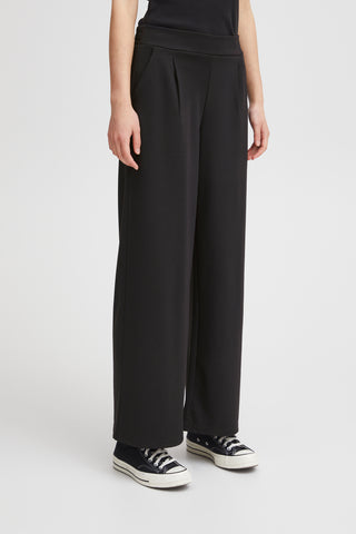 Broek Zwart-Long Wide Pantalon