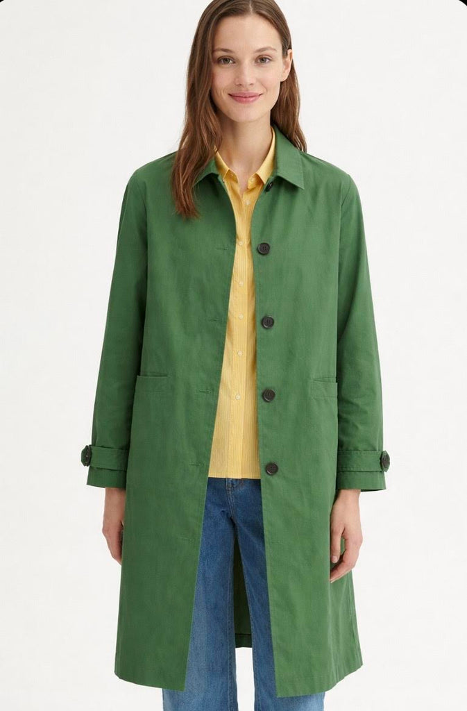 Jas Groen-Basic Coloured Trenchcoat
