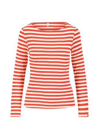 T-Shirt Rood/Wit Streep-lange mouw
