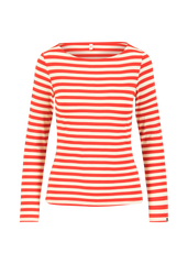 T-Shirt Rood/Wit Streep-lange mouw