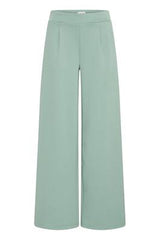 Broek Groen-Long Wide Pantalon