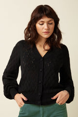 Vest Zwart-Cardi V Farfalle