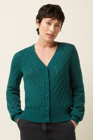 Vest Turqouise-Cardi V Farfalle