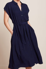 Jurk Blauw-Amy Dress Tortoise (EcoVero)