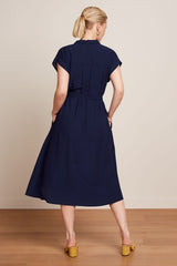 Jurk Blauw-Amy Dress Tortoise (EcoVero)