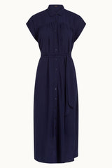 Jurk Blauw-Amy Dress Tortoise (EcoVero)