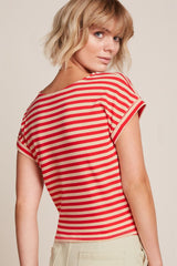 Top Streep-Aria Knot Top Stripe (Gots Organic)