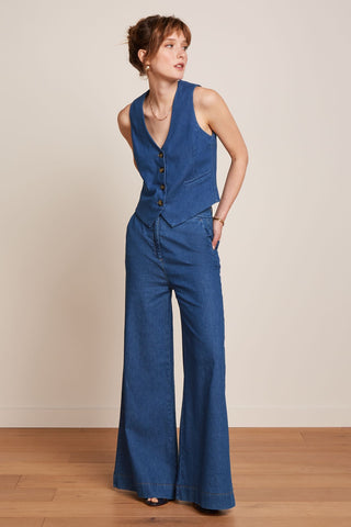 Broek Jeans-Peppa Trousers Chambray (Gots Organic)