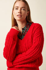 Trui Rood-Leon Mauve V Top