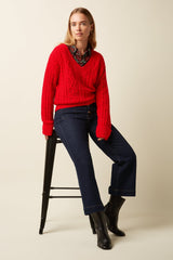 Trui Rood-Leon Mauve V Top