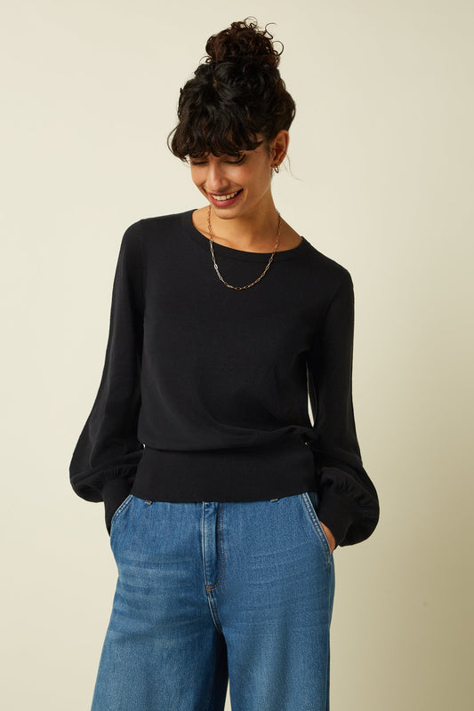 Trui Zwart-Bell Top Club (Gots Organic)