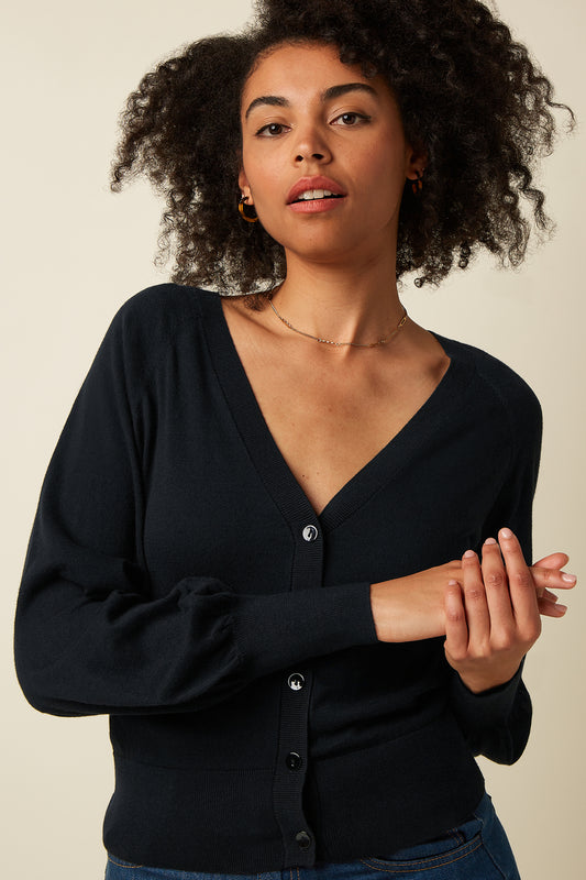 Vest Zwart-Raglan Cocoon Cardi