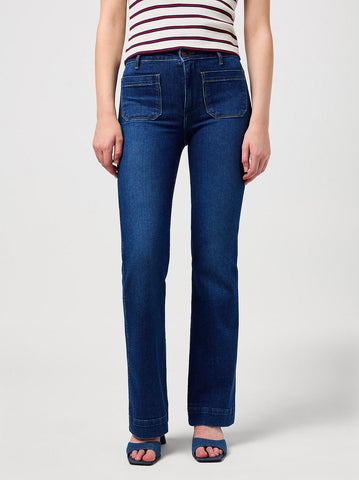Jeans Blauw-Jeans Flare Dark Wash