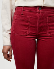 Broek Rood-Trousers Corduroy Flare Earth Red