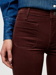 Broek Paars-Trousers Corduroy Flare Mahogany