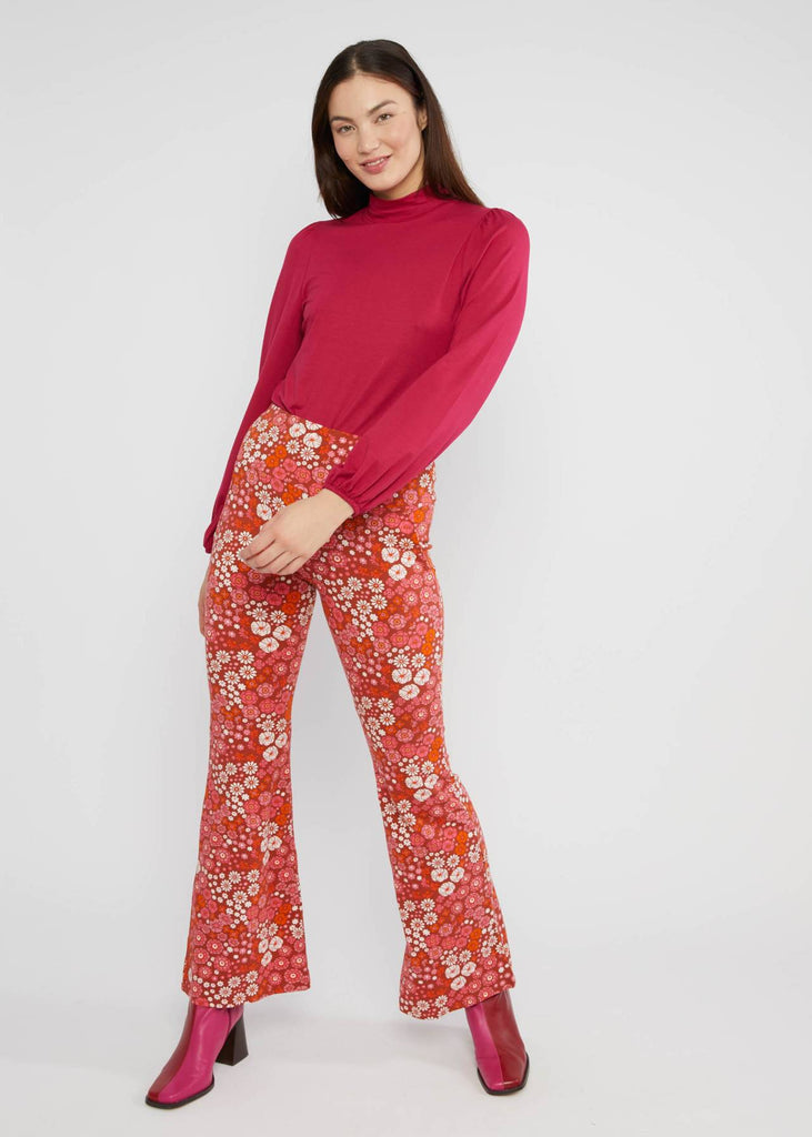 Broek Bloem-Easy Flared All The Leaves Trousers (Gots Organic)