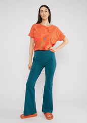 Broek Petrol-Logo Easy Flared Trousers (Gots Organic)