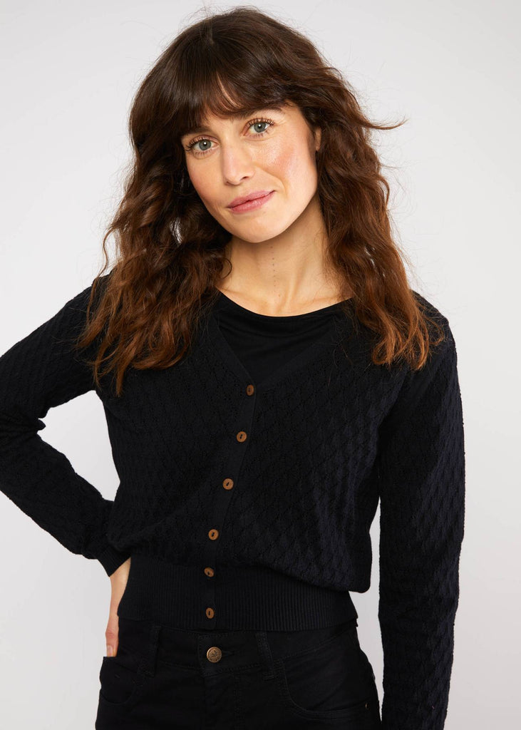 Vest Zwart-Save The World Cardigan (Gots Organic)