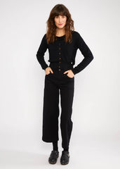 Vest Zwart-Save The World Cardigan (Gots Organic)