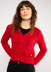 Vest Rood-Save The World Cardigan (Gots Organic)