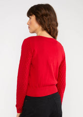 Vest Rood-Save The World Cardigan (Gots Organic)