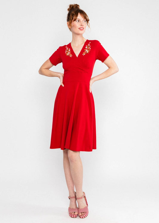 Jurk Rood-Shalala Spring Dress (Gots Organic)