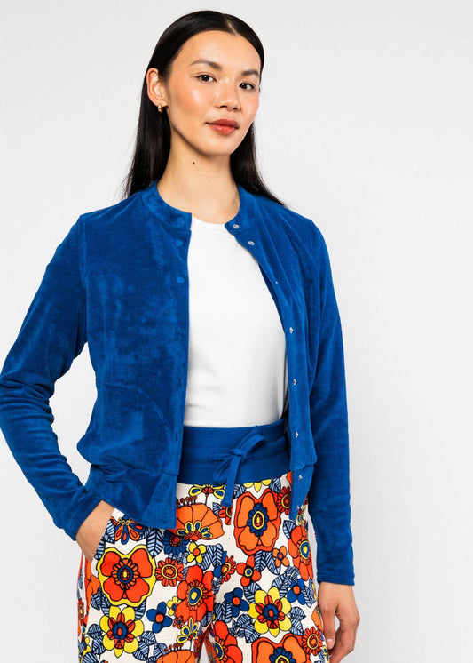 Vest Blauw-Terry Me Zip Up Cardigan (Gots Organic)