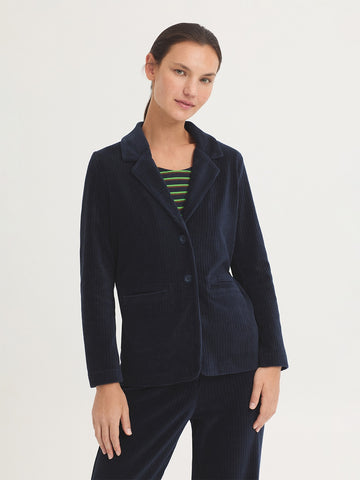 Colbert Blauw-Stretch Corduroy Blazer