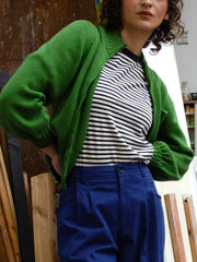 Vest Groen-Flip Knit Zip Cardigan (Organic)