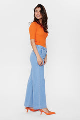 Jeans Blauw-Nuamber Pants Light Blue