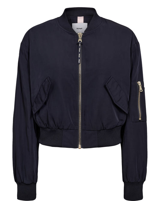 Jas Blauw-Numianna Cropped Bomber