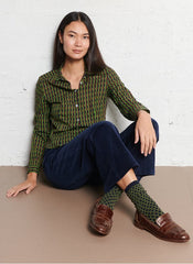 Bloes Print-Endless Column Print Basic Shirt