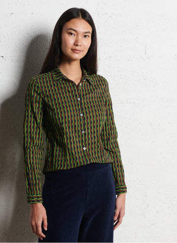 Bloes Print-Endless Column Print Basic Shirt