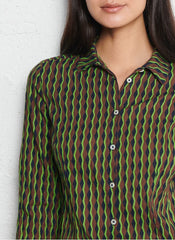 Bloes Print-Endless Column Print Basic Shirt