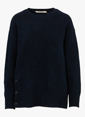 Trui Blauw-Lambswool Sweater With Buttons