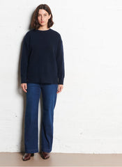 Trui Blauw-Lambswool Sweater With Buttons