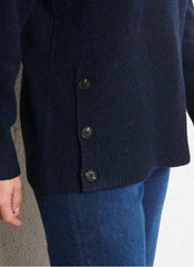 Trui Blauw-Lambswool Sweater With Buttons