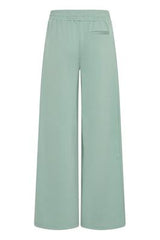 Broek Groen-Long Wide Pantalon