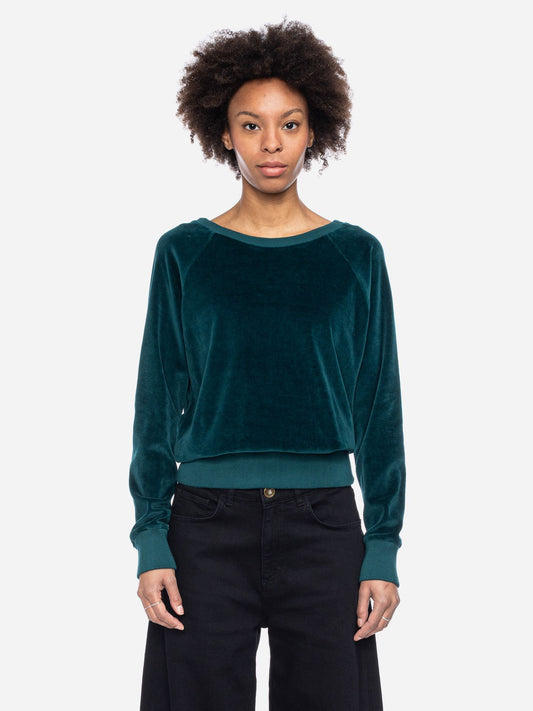 Trui Petrol-Dara Velvet Pul(Gots Organic)