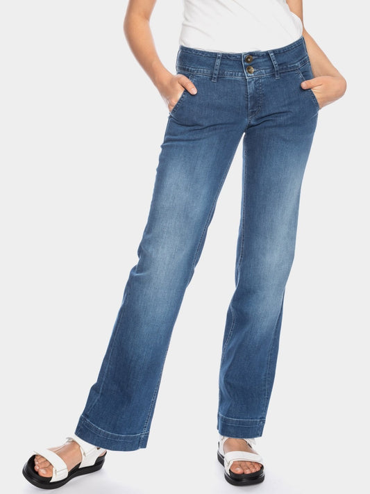 Jeans Blauw-Lilia Vanu Blue Used(Gots Organic)