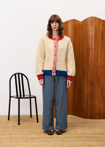 Vest Crème-Cyclamen Cardigan
