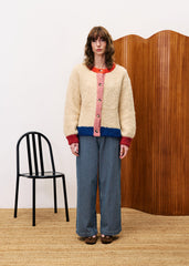 Vest Crème-Cyclamen Cardigan