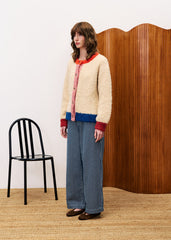 Vest Crème-Cyclamen Cardigan