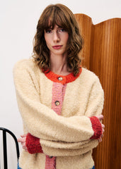 Vest Crème-Cyclamen Cardigan