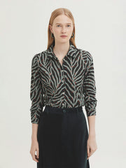 Bloes Zebra-Zebra Print Basic Shirt