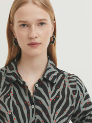 Bloes Zebra-Zebra Print Basic Shirt