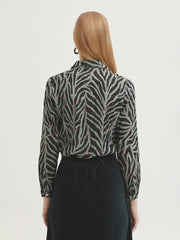 Bloes Zebra-Zebra Print Basic Shirt