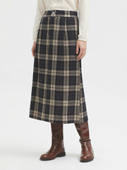 Rok Ruit-Checked Double Skirt