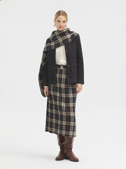 Rok Ruit-Checked Double Skirt