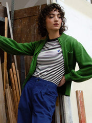 Vest Groen-Flip Knit Zip Cardigan (Organic)